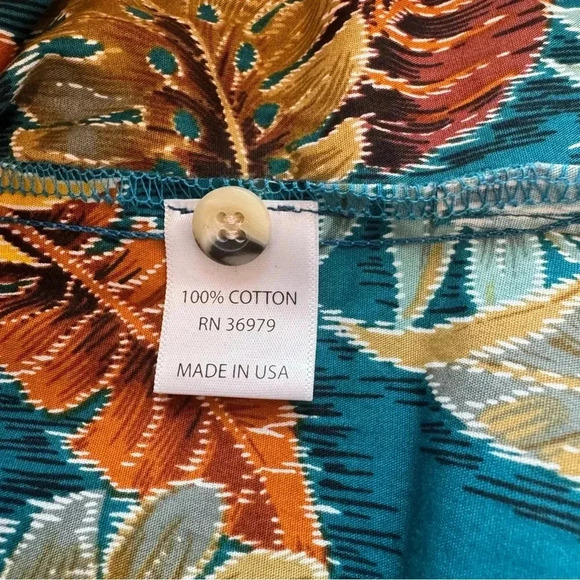 Go‎ Barefoot Men's Island Palms Reverse Aloha Shirt Size 2X - Picture 10 of 12